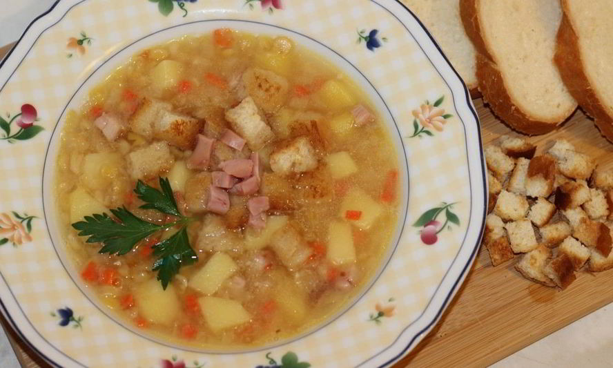 Рецепт горохового супа с копченой курицей