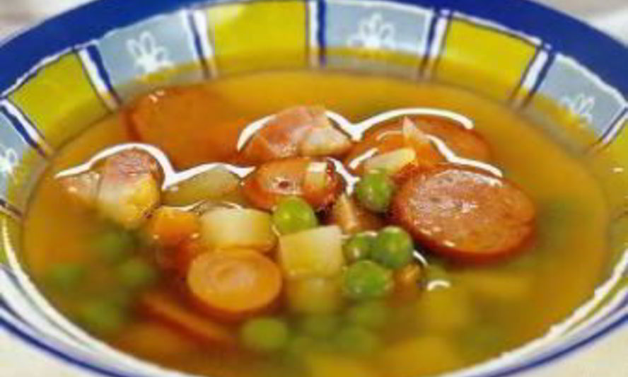 Рецепт горохового супа с сосисками