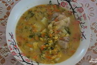 Гороховый суп со свининой в мультиварке