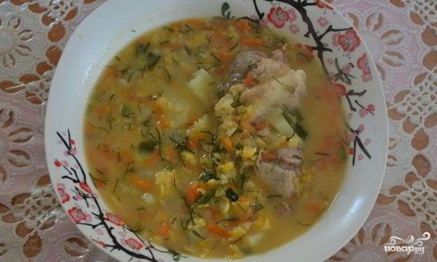 Рецепт горохового супа со свининой в мультиварке