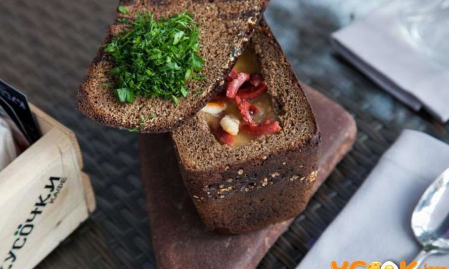 Рецепт горохового супа в хлебе