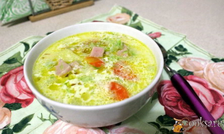 Рецепт кабачкового супа с ветчиной и плавленным сыром