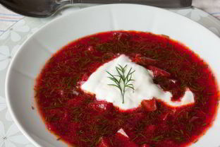 Холодный суп из свеклы и сладкого перца