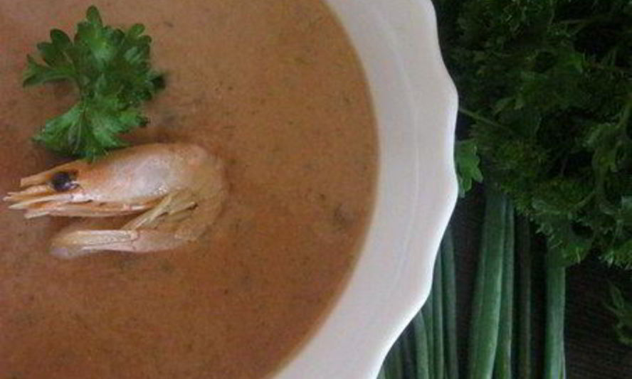 Рецепт пряного холодного супа из огурца с креветками