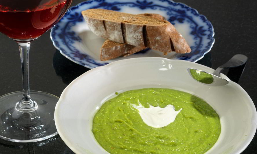 Рецепт крема-супа с чесноком и зеленым горошком