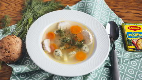 куриный суп с заварными клецками