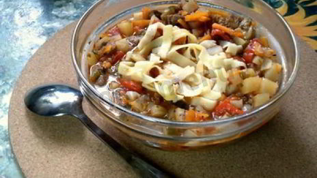 лагман на костре в казане