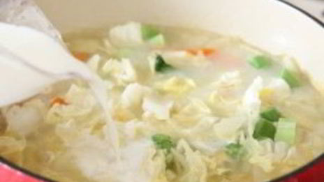 молочный суп с овощами