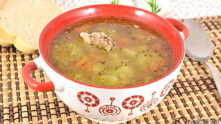 Мясной суп с гречкой