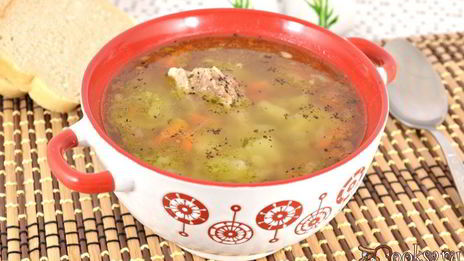 мясной суп с гречкой