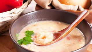 Нежный грибной крем-суп с креветками