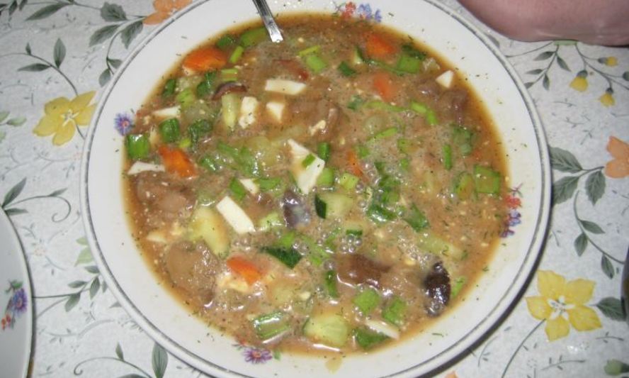 Рецепт окрошки грибной лесовик