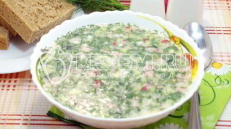 окрошка классическая с колбасой