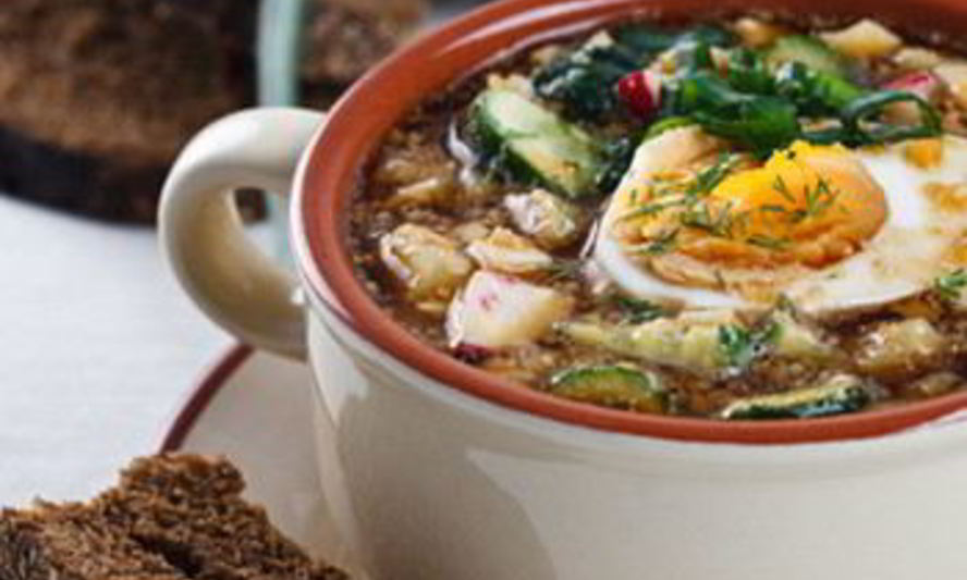 Рецепт окрошки мясной на квасе