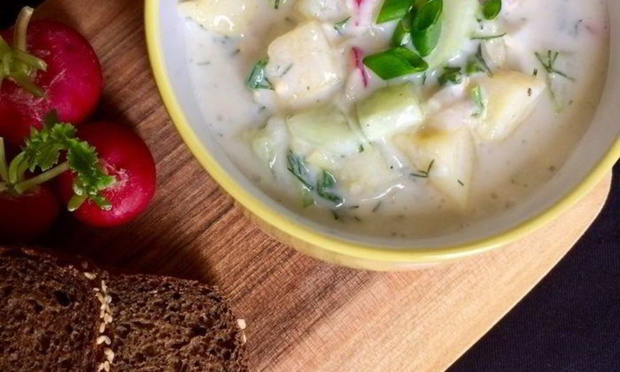 Рецепт окрошки на айране