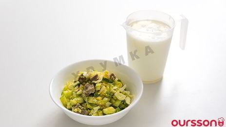 окрошка на кефире с говядиной