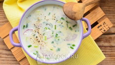 окрошка на майонезе с колбасой