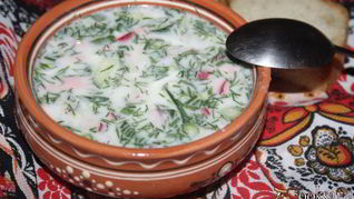 Окрошка на мацони и айране