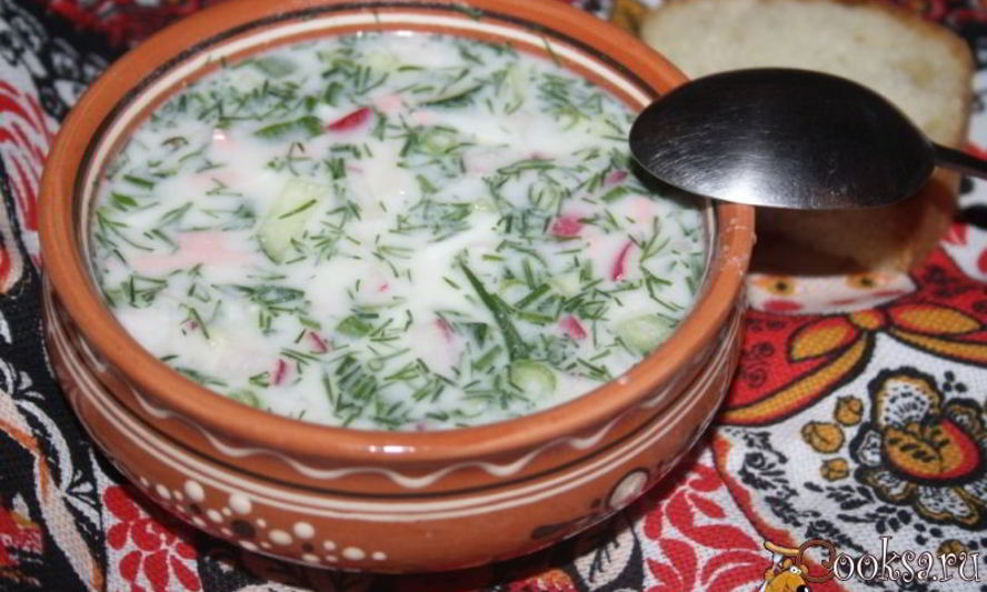 Рецепт окрошки на мацони и айране