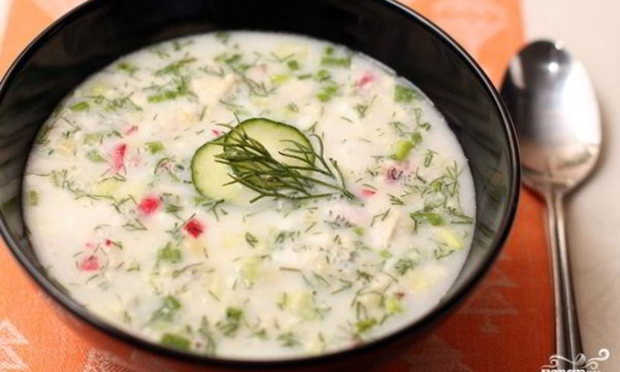 Рецепт окрошки на тане