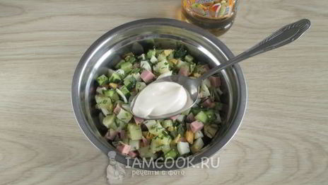окрошка на воде с майонезом и уксусом