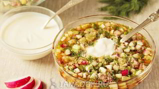 Окрошка с говядиной