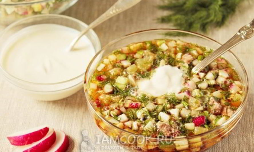 Рецепт окрошки с говядиной