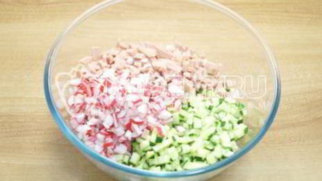 окрошка с колбасой