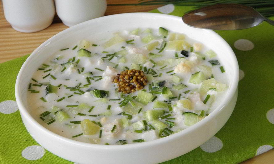 Рецепт окрошки с курицей