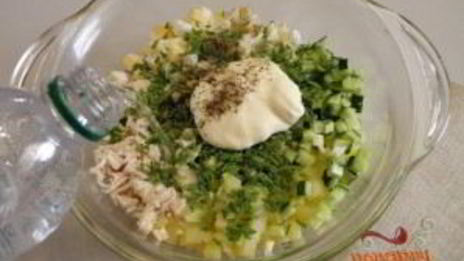 окрошка с курицей