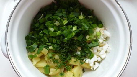 окрошка с малосольной семгой