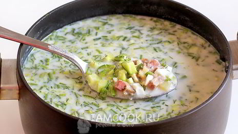 окрошка с мясом на кефире