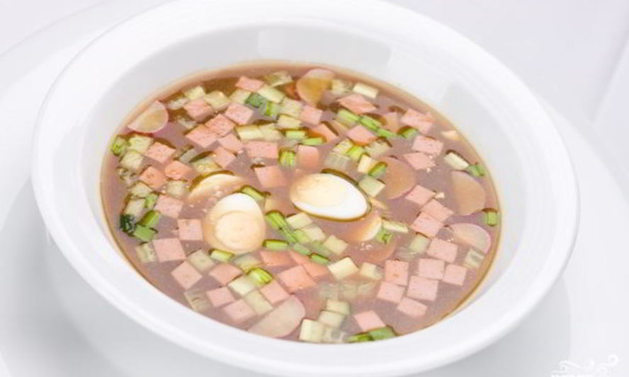 Рецепт окрошки с редькой