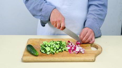 вегетарианская окрошка на кефире