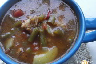 Острый суп со стручковой фасолью