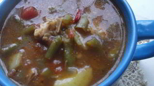 Острый суп со стручковой фасолью