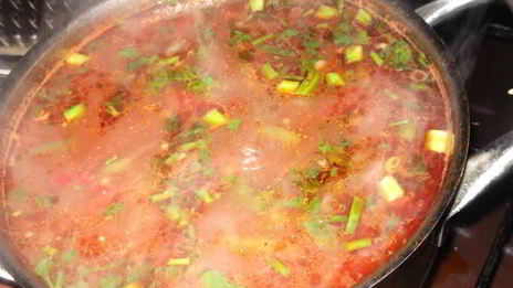 острый суп со стручковой фасолью