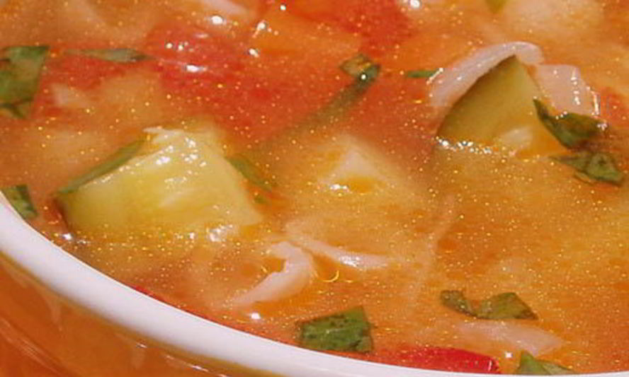 Рецепт деревенского овощной суп с ракушками