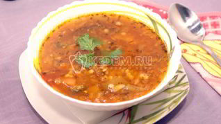 Овощной суп с баклажанами