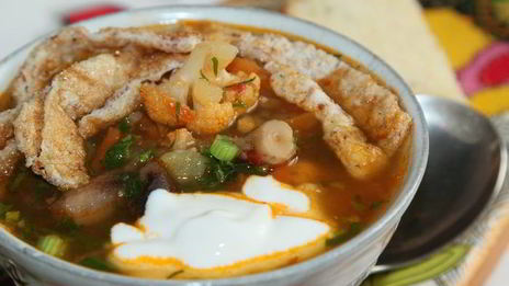 овощной суп с белково-кунжутным омлетом