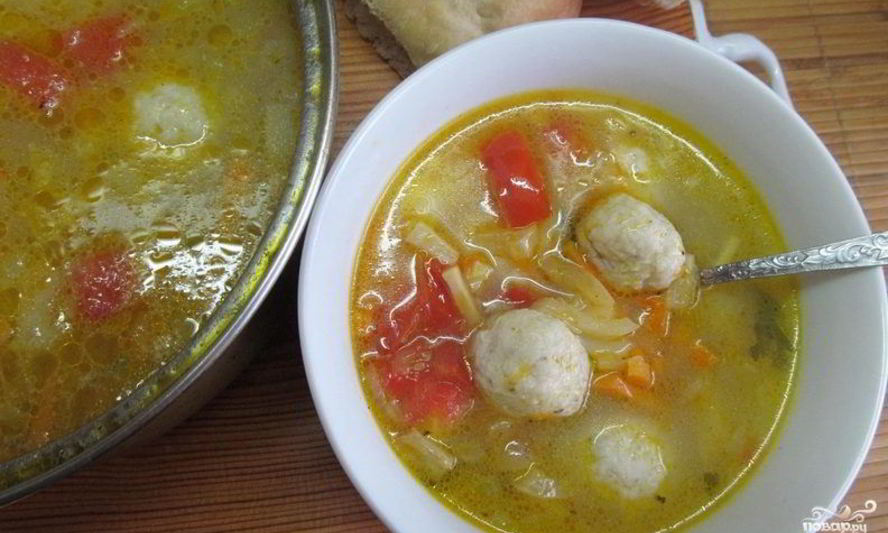 Рецепт овощного супа с фрикадельками