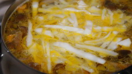 овощной суп с грибами и баклажаном