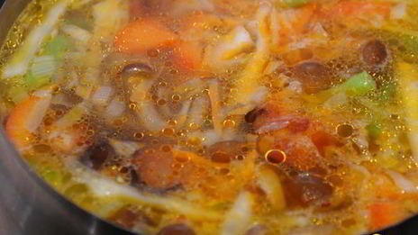 овощной суп с грибами и баклажаном