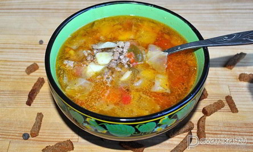 Рецепт овощного супа с мясным фаршем по-чешски
