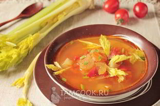 Постный овощной суп с сельдереем