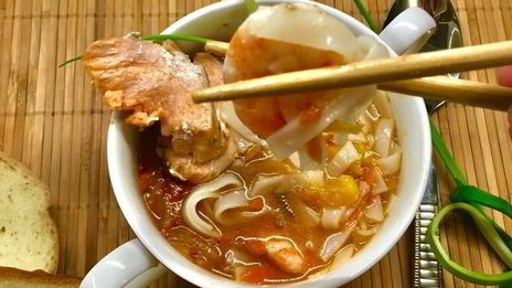 рыбный суп-лапша с овощами