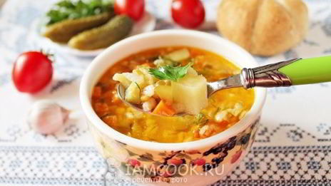 постный рассольник с перловкой