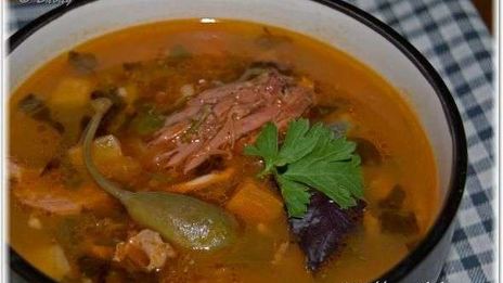 рассольник из индейки с перловкой