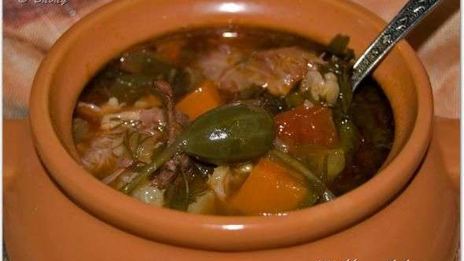 рассольник из индейки с перловкой