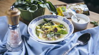 Рассольник из куриных потрошков